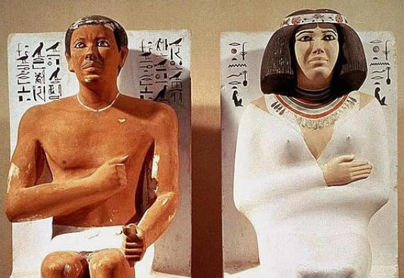 posągi Rahotepa i Nofret – autor nieznany, ok. 2500 lat p.n.e., polichromia